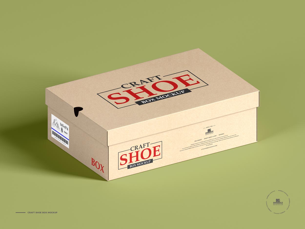 kraft shoe box mockup