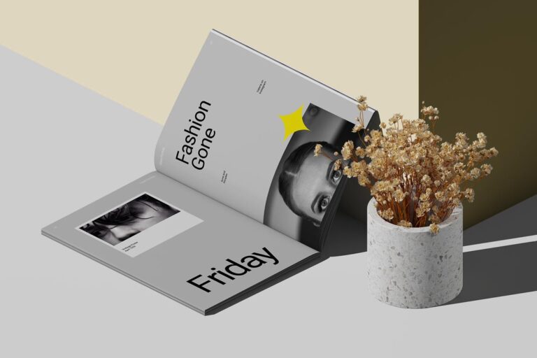 open a4 magazine mockup