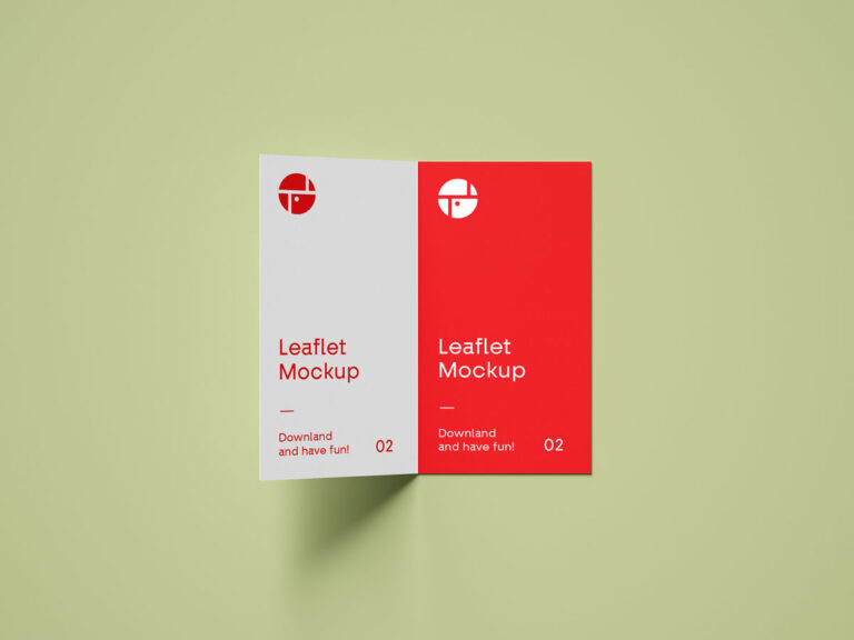 open two fold brochure mockup