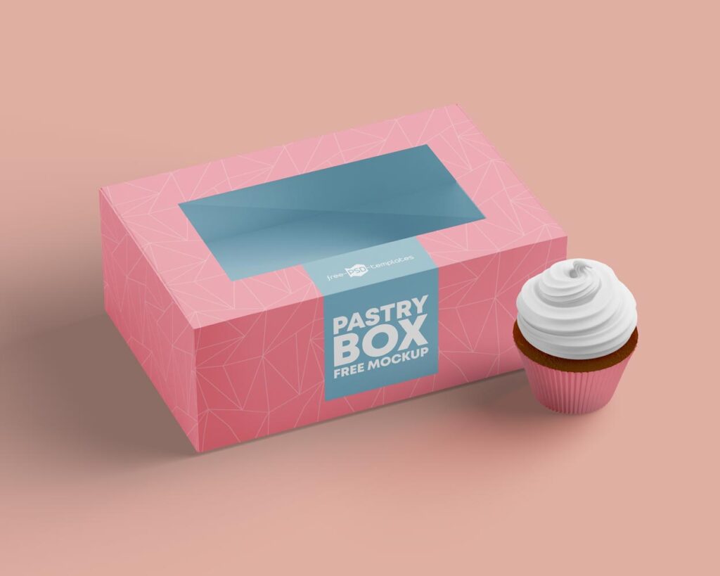 pastry packaging window box mockup