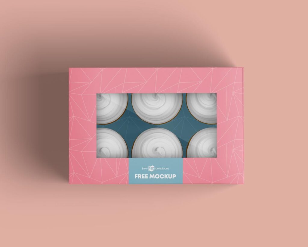 pastry packaging window box mockup 3