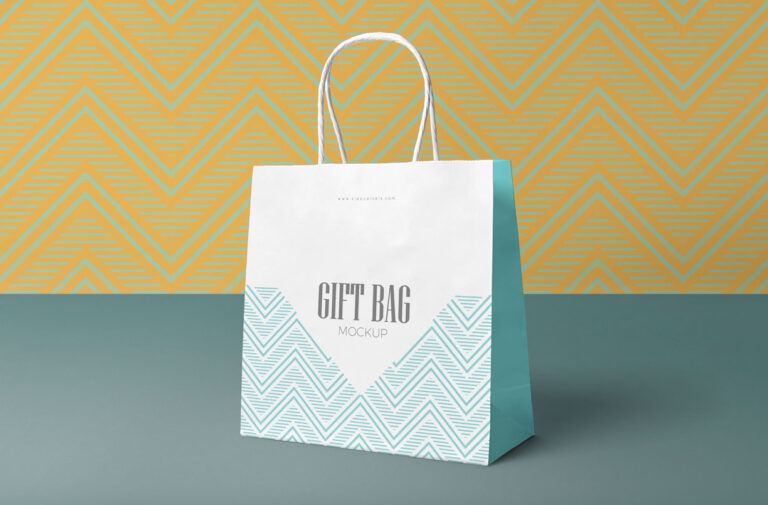 single gift bag mockup psd
