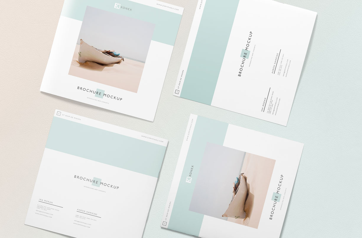 square brochure mockup (PSD)