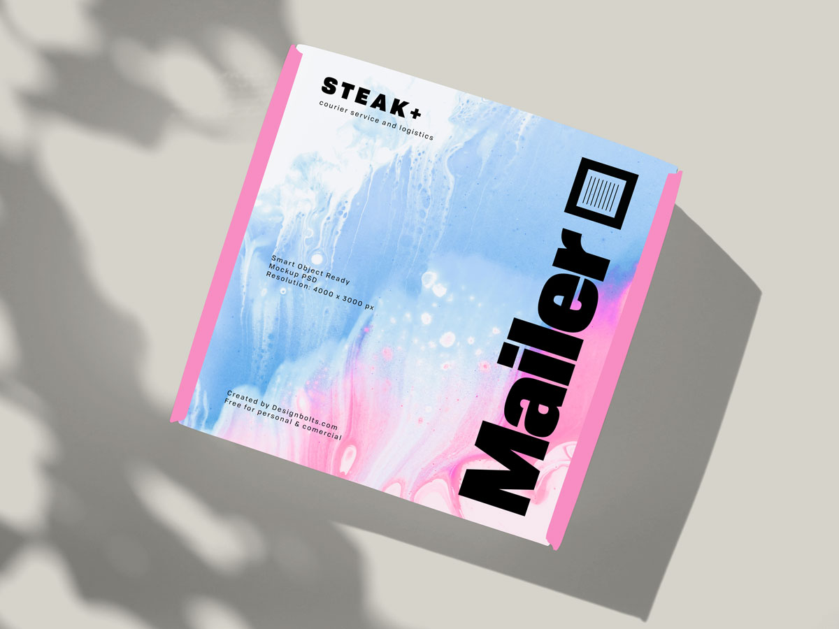 square mailer box mockup
