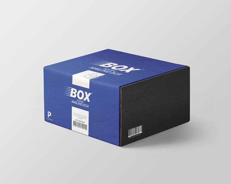square mailing box mockup