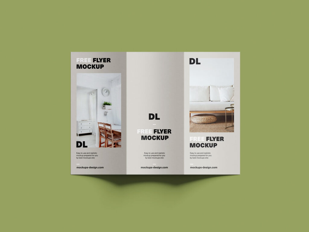 three fold dl flyer mockup