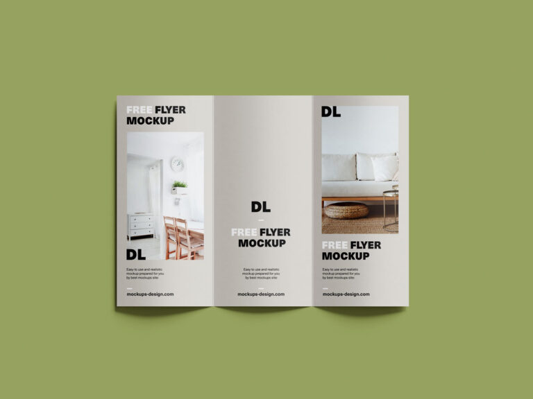 three fold dl flyer mockup