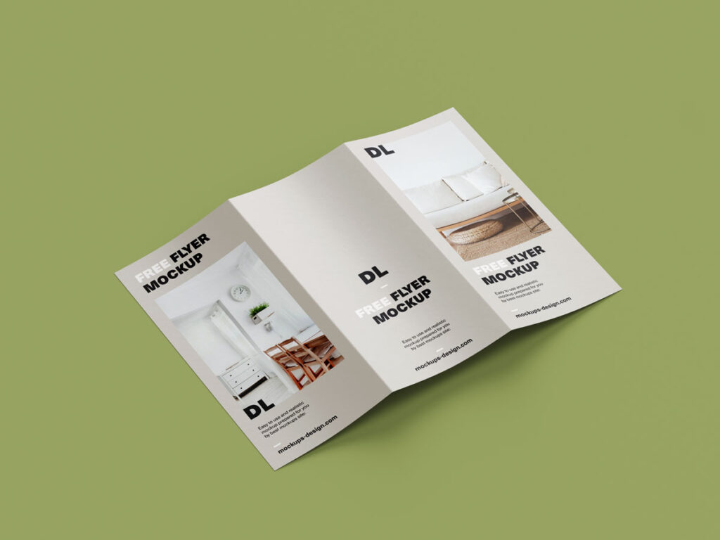 three fold dl flyer mockup 3