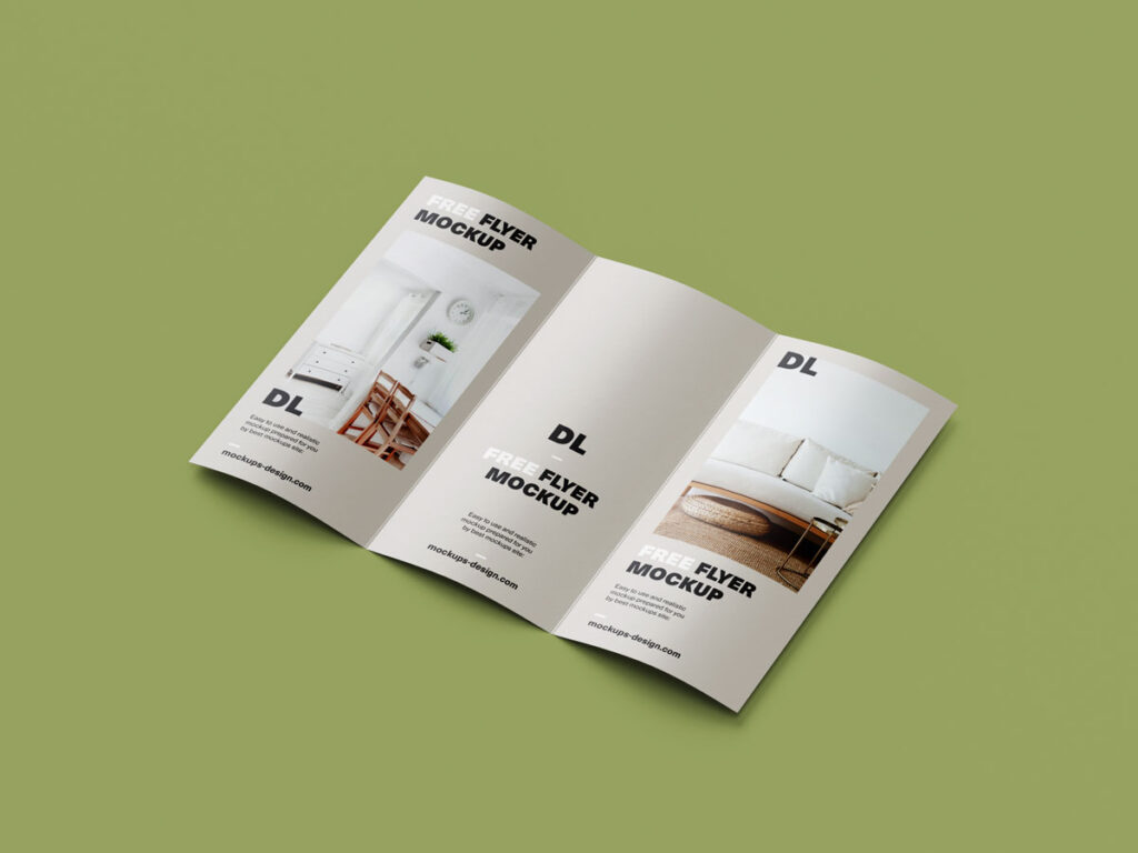 three fold dl flyer mockup 4