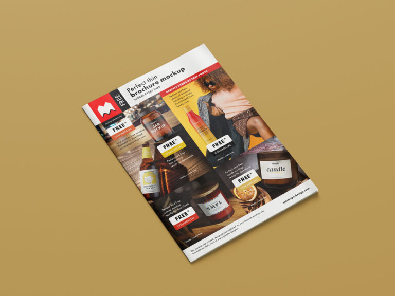 thin magazine mockup psd