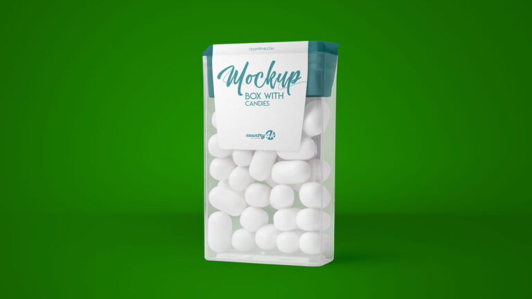 transparent candy box mockup