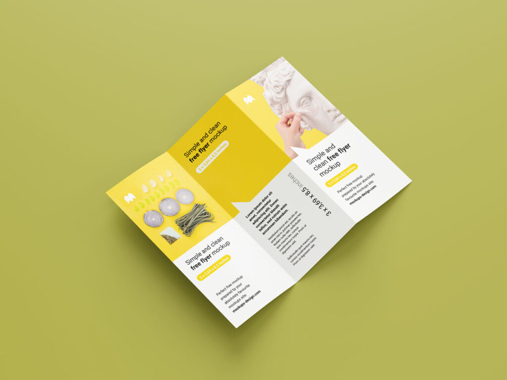 trifold A5 flyer mockup 2