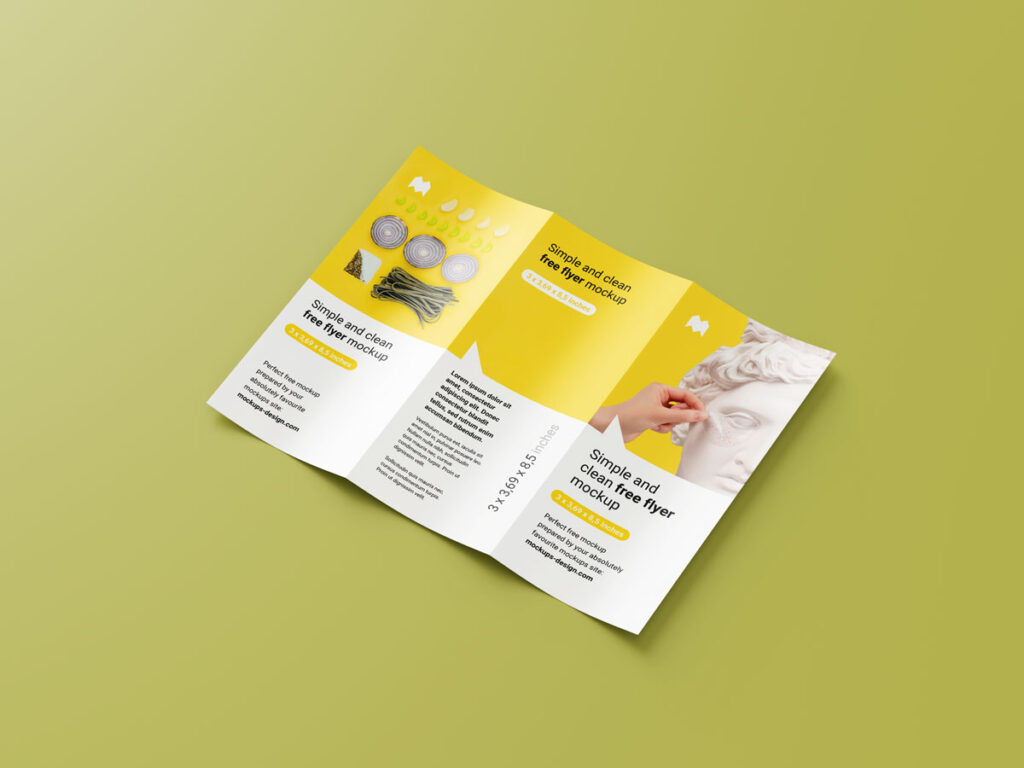 trifold A5 flyer mockup 3