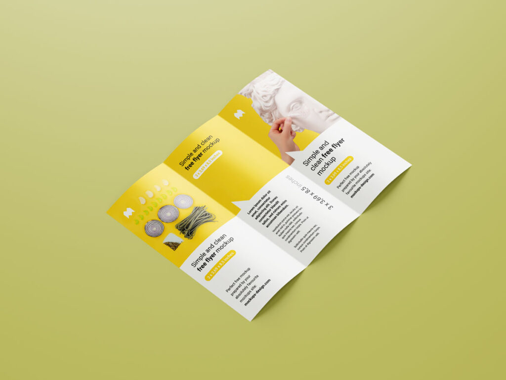 trifold A5 flyer mockup 4
