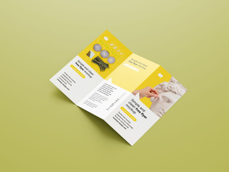 trifold A5 flyer mockup