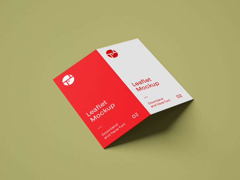 two fold leaflet mockup