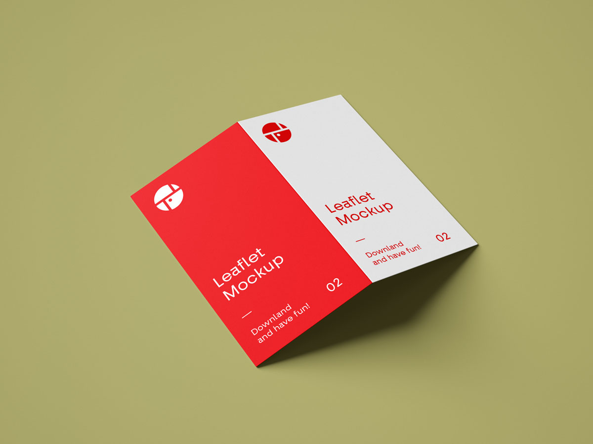 two fold leaflet mockup