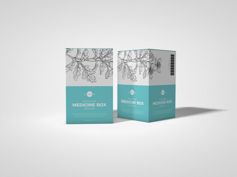 two medicine box mockup